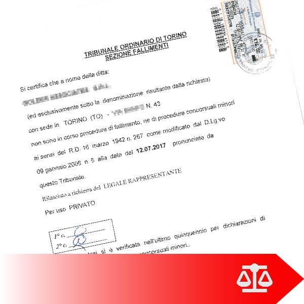Certificato Fallimentare