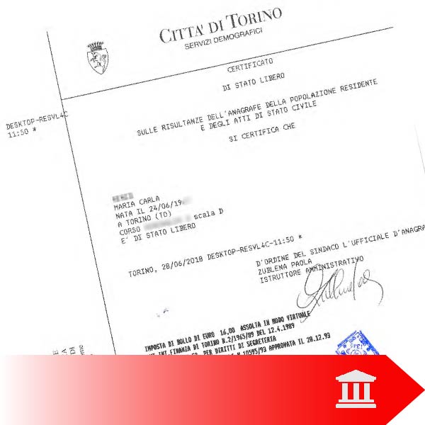 Certificato di Stato Libero