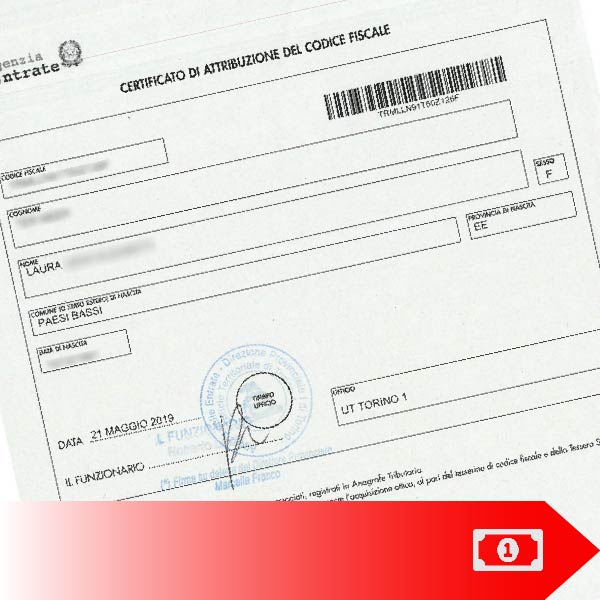 Certificato Attribuzione Cod. Fiscale
