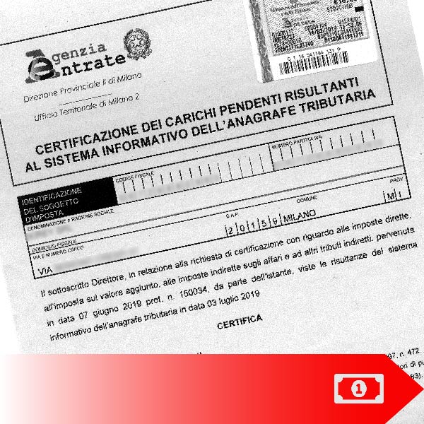 Certificato Carichi Pendenti Ag. Entrate
