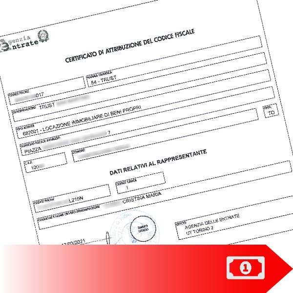 RICHIESTA/DUPLICATO/VARIAZIONE CODICE FISCALE PERSONA GIURIDICA