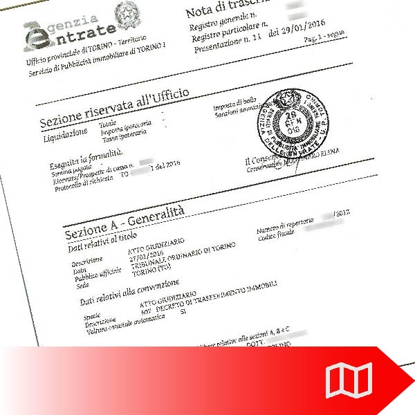 Trascrizione atti immobiliari conservatoria RRII